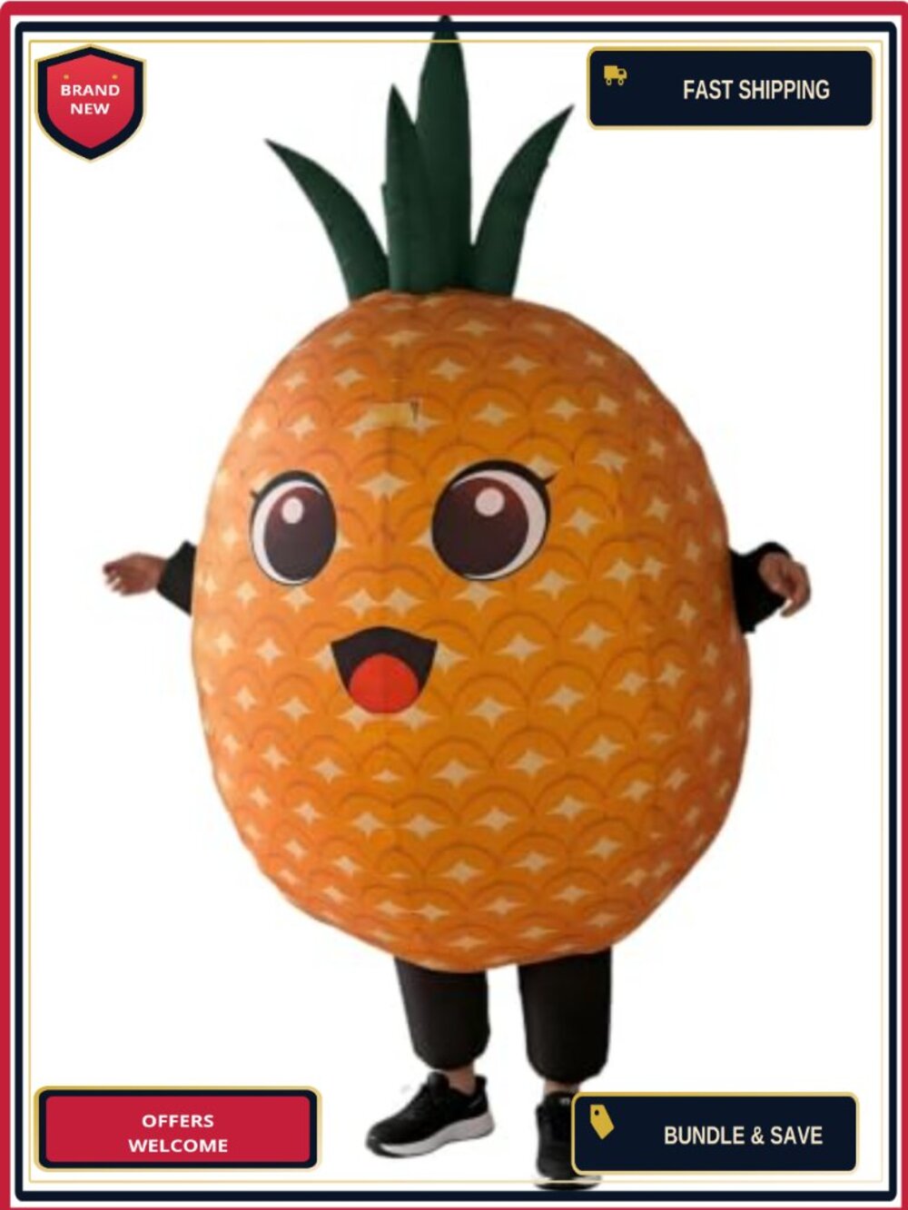 Inflatable Pineapple Costume Adult Unisex Fast Inflation Polyester Halloween